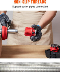 Ratchet Pipe Threader Kit with 3 Dies, 1/2&Prime; NPT, 3/4&Prime; NPT, 1&Prime; NPT Ratcheting Pip
