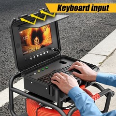 50m Pipe Inspection Camera 512hz Self-leveling Sewer Camera w/ Meter Counter 10&Prime;