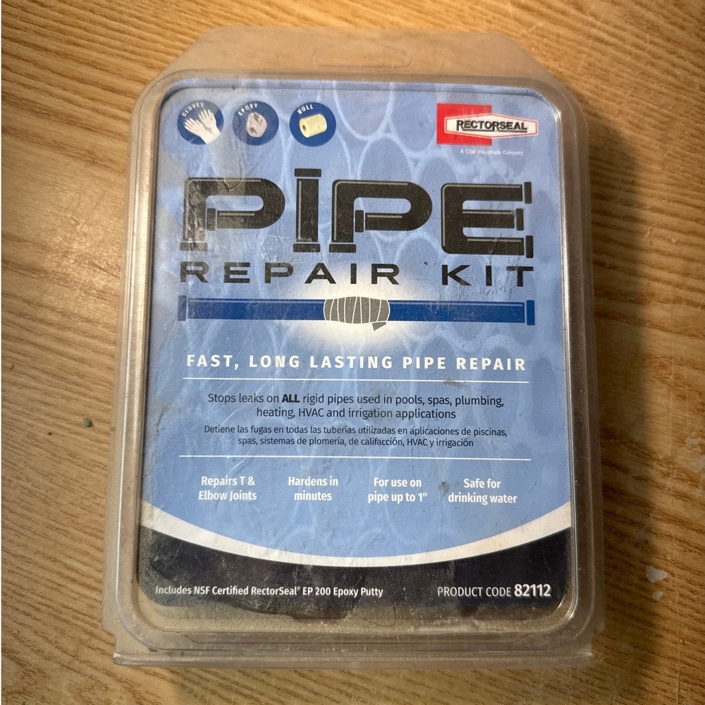 PIPE REPAIR KIT FAST LONG LASTING BY RECTORSEAL, STOPS PIPE LEAKS, 82112, NEW