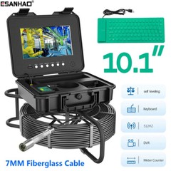 30M Pipe Inspection Camera with 512HZ Sonar Meter Counter Auto-balance Keyboard