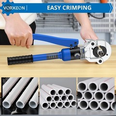 Copper pipe Pro press crimper 8 Ton 15.74 inch, Blue and Black