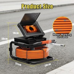 7inch Sewer Pipe Inspection Camera 20M Drain Sewer Pipeline Industrial Endoscope