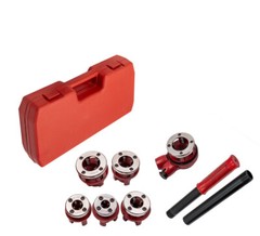 6 Pc Ratchet Pipe Threader Kit Die Bar Head Handle Tool Set 1/4&Prime; 3/4&Prime; w/ 6 Dies