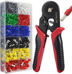 Square Ferrule Crimper Plier (AWG 23-7) Tool Kit with 1380pcs Wire End-Sleeves