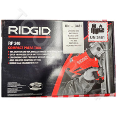 Ridgid 57398 RP240 Pro Press Kit 1/2 &ndash; 1-1/4 w/ Heads Batteries Charger Case