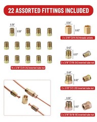 25 ft 3/16in Copper Coated Brake Line Flaring Tool Kit, Includes 3-in-1 Tube &hellip;