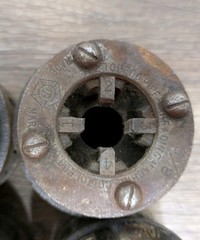Toledo Pipe Threader Die Head Set of 4 &ndash; 1/8&Prime;, 1/4&Prime;, 3/8&Prime;, 1/2&Prime; Vintage Tools