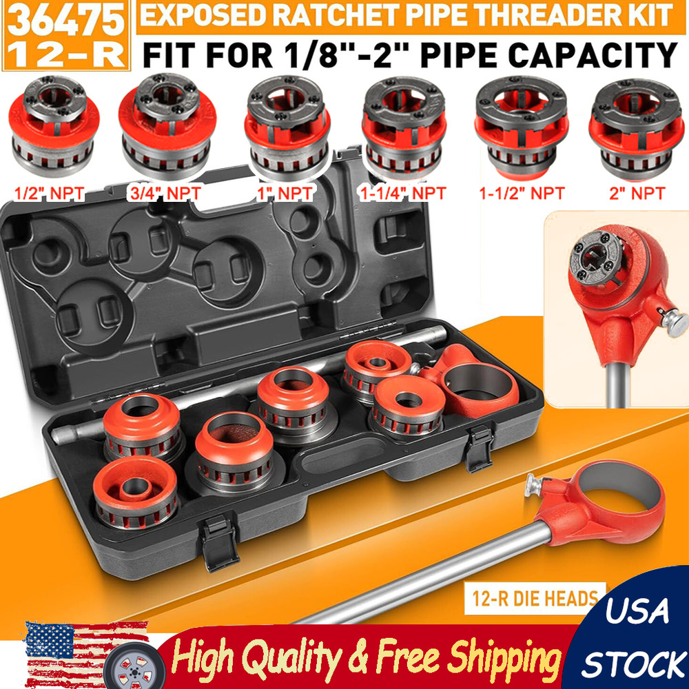 for RIDGID 36475 12-R 1/2&Prime; &ndash; 2&Prime; NPT Exposed Ratchet Threader Set w/ Case