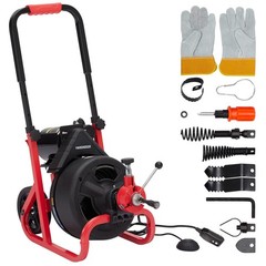 100Ft x 3/8&Prime; Drain Cleaner Machine Electric Professional Drain Auger Sewer Snake
