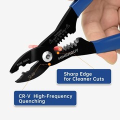 MINERGUY 4-in-1 Electrician&rsquo;s Pliers &ndash; Wire Stripper, Crimper, Household Cutter,