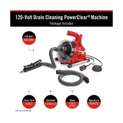 RIDGID 55808 PowerClear 120-Volt Drain Cleaning Machine Kit for Tubs, Showers&hellip;