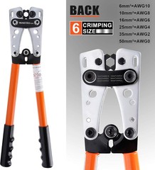 Battery Terminal Cable Crimping Tool AWG 1/0, 2, 4, 6,8,10 for Electrician Wire