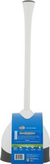 Clorox Toilet Plunger with Hideaway Holder Caddy 1-Pack, White/Grey