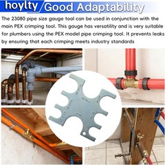 23080 PEX Crimp Tool Go/No-Go Gauge, Compatible with SharkBite 3/8 Inch Plumbing