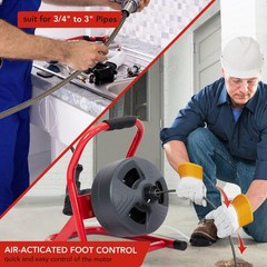 50Ft x 5/16 Inch Drain Cleaner Machine, Professional Electric Drain Auger for&hellip;