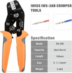 IWISS iCrimp SN-28B Crimping Tool for 3.96mm, 2.54mm, 2.5mm JST, Dupont Connecto