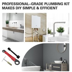 6 Piece Plumbing Tools Kit Angle Stop Wrench 1/2-Inch Compression Sleeve Puller