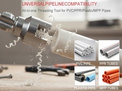 Judelvei 3 Pcs Integrated Internal & External Pipe Threading Tool, 1/2&Prime; & Big