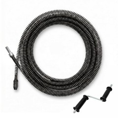 50 Ft Drain Cleaning Cable, 3/8&Prime; Flexible Sewer Auger for Clogged Toilets & Drai