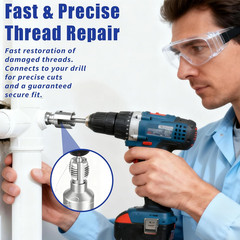 2-In-1 PVC Pipe Threader Kit with 1/2&Prime; & 3/4&Prime; Dies &ndash; Complete Dual Function Inte