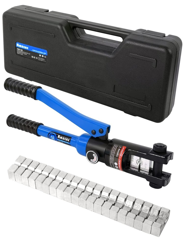 AMZCNC Hydraulic Wire Crimper Battery Lug Terminal Cable Crimping Tool, Crimp&hellip;