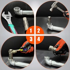 Heavy Duty 6pcs Pipe Extractor Set &ndash; Size-Marked Broken Threaded Pipe Remover To