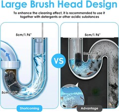 2 Pcs Flexible Drain Pipe Cleaning Brush, 36&Prime; Extra Long Double Ended Nylon Bris