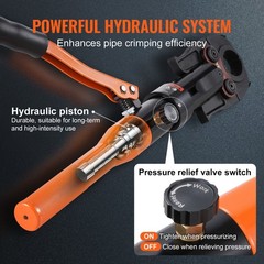 VEVOR Copper Tube Fittings Crimping Tool with 8 Jaws Pipe Cutter 360&deg; Rotatable