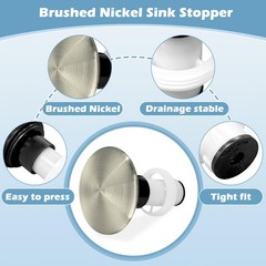 972-098J Plumbing-Equipment Brushed Nickel Drain Sink Stopper, Silver