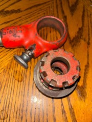 RIDGID 00-R 1/2&Prime; PIPE THREADER DIE HEAD w/ RIDGID RATCHET HANDLE FREE SHIP