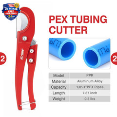 PEX Clamp Tool Kit 3 8-1 w Rings & Tubing Cutter &ndash; All-in-one Crimping Set