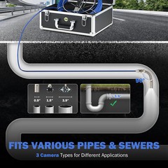 7&Prime; 100ft/30m Self-Leveling Sewer Camera Pipe Inspection Camera 512HZ Counter DVR