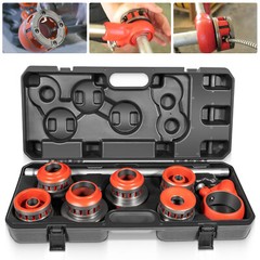 36475 12-R Manual Exposed Ratchet Pipe Threader Set W/6 NPT Die For 1/8&Prime;-2&Prime; Pipe