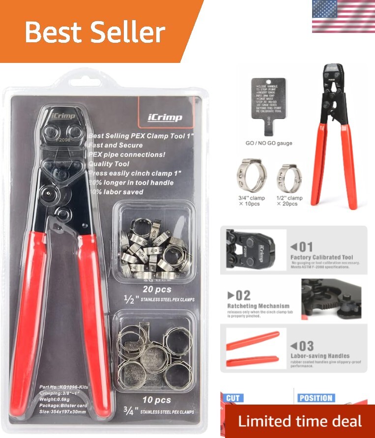 All-in-One PEX Cinch Clamp Tool Set with Calibration Gauge &ndash; Plumbing Essential