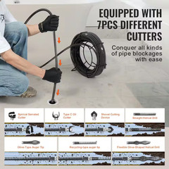 Drain Cleaning Cable 100 Ft. X 5/8 In. Professional Sectional Drain Cleaner Cabl