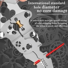 Multifunctional 18-in-1 Folding Wire Stripper Pliers with Voltage Detector & Cri
