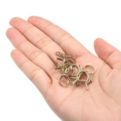 Double Wire Spring Hose Clamp, 10pcs 65Mn Steel 9mm Clips, Color Zinc Plated