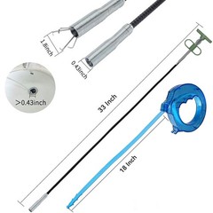 2-in-1 Flexible Drain Cleaning Tool Kit, 35&Prime; Plumbing Snake & 4-Claw Grabber