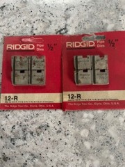 lot of 2 3787 RIDGID&nbsp; 3/4&Prime; NPT -14 TPI- RH, 12- R OO-R HS PIPE DIES