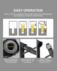 Screw Extractor-Damaged Water Pipe Removal Tool with 1/2 Inch and 3/4 Inch Valve