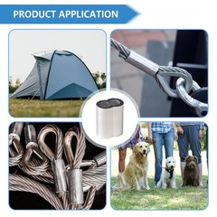 3/8 Inch Aluminum Crimping Loop Sleeve 3/8&Prime; 10MM Cable Ferrules Crimp Loops Slee