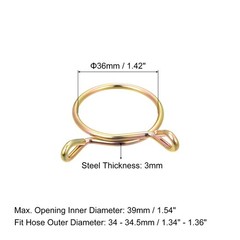 Fuel Line Hose Clips, 5pcs 36mm 65Mn Steel Tubing Spring Clamps