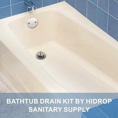 Brushed Nickel Tub Drain Lift &Turn Trim Set with Two-Hole