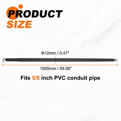 PVC Spring Tube Bender 12mm OD 1500mm Long PVC Bender Pipe Bender Black