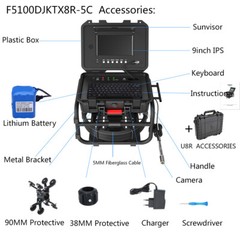 9 Inch Sewer Camera 70m/230ft Pipe Inspection Camera w/ 512hz Locator Keyboard