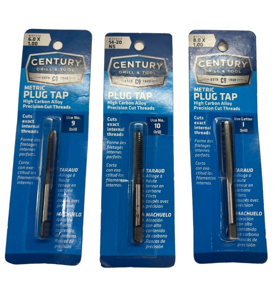 Century Drill & Tool 97310, 95009, 97312 Metric Plug Tap (LOT OF 3) **SALE**