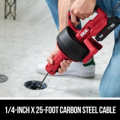 PWR CORE 12/20V Cordless Power Snake Drain Cleaner Kit Includes 20V 2.0Ah