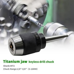1/8&Prime;-5/8&Prime; Heavy Duty MT2 Shank Lathe Keyless Drill Chuck Special Titanium Jaws