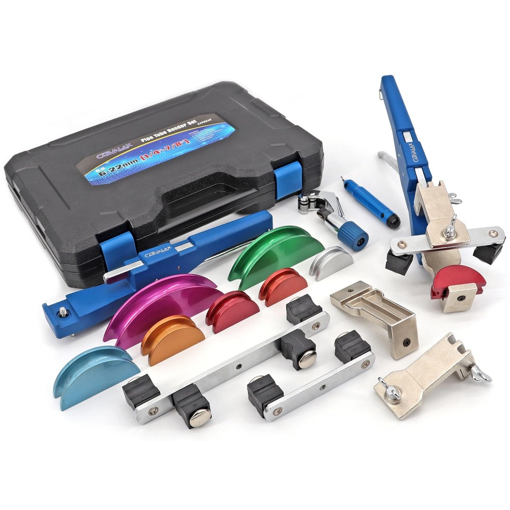 CARVALAX 90&deg; Ratcheting Tube Bender Kit 7 ColorCoded Aluminum Heads for 1/4&Prime;&hellip;