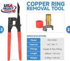 IWS-1807CN PEX Crimping Tool Kit with PEX Crimpers, PEX Tubing Cutter, Copper Ri